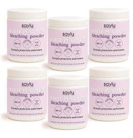 PACK DE 6 DECOLORACIONES EN POLVO WHITE PLATINIUM SAYLU 500 GR (AZUL) (20% DESCUENTO)