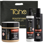 PACK BRILLO Y SUAVIDAD: CHAMPÚ 300ML + MASCARILLA 400ML + CREMA 100 ML DE PEINADO GOLD PROTEIN TAHE