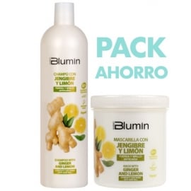 PACK CHAMPÚ 1000ML + MASCARILLA 700ML CAPILAR JENGIBRE Y LIMÓN TAHE
