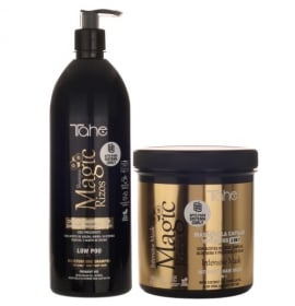 PACK XXL CABELLOS FINOS: CHAMPÚ LOW POO 1000ML + MASCARILLA INTENSIVA 3 EN 1 700ML MAGIC RIZOS TAHE