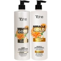 PACK ANTIFRIZZ XXL: CHAMPÚ 1000ML + MASCARILLA 1000ML  MIRACLE GOLD CABELLOS GRUESOS TAHE